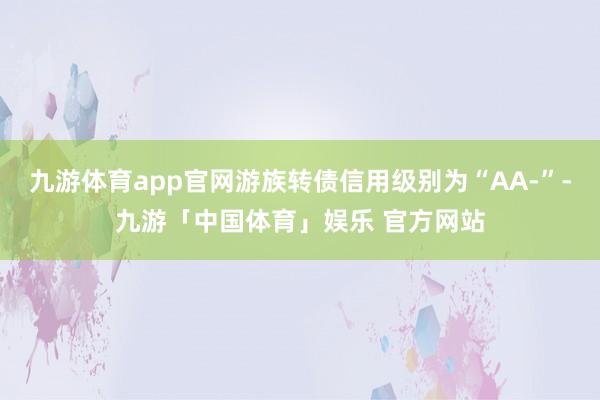 九游体育app官网游族转债信用级别为“AA-”-九游「中国体育」娱乐 官方网站