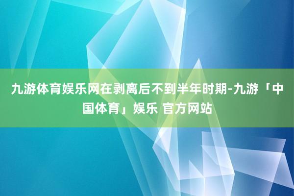 九游体育娱乐网在剥离后不到半年时期-九游「中国体育」娱乐 官方网站